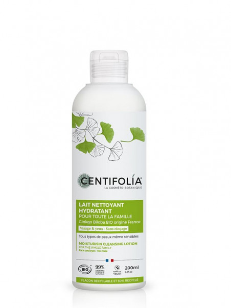 Lait Nettoyant Hydratant pour toute la famille Centifolia au Ginkgo Biloba, flacon 200 ml