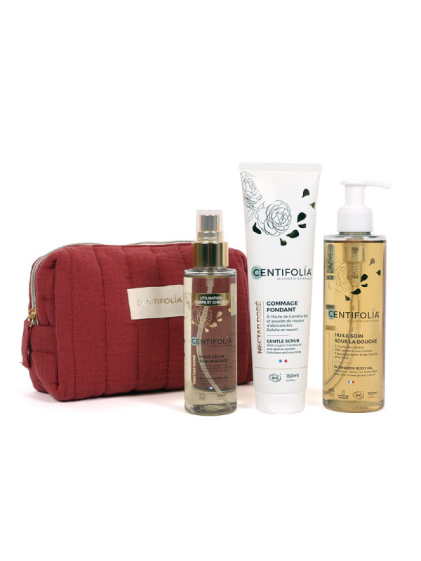 Trousse cadeau Centifolia Nectar Doré, routine corps