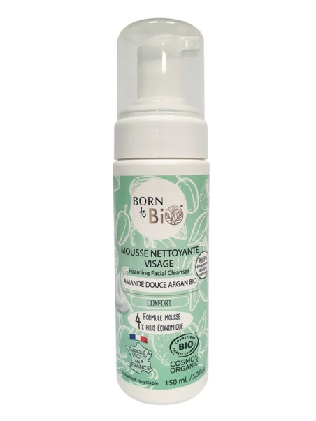 Mousse nettoyante Amande Argan Born to bio